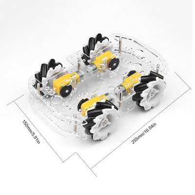 4WD de plastic Transparante Chassis Kit For Mecanum van de Wiel Slimme Auto